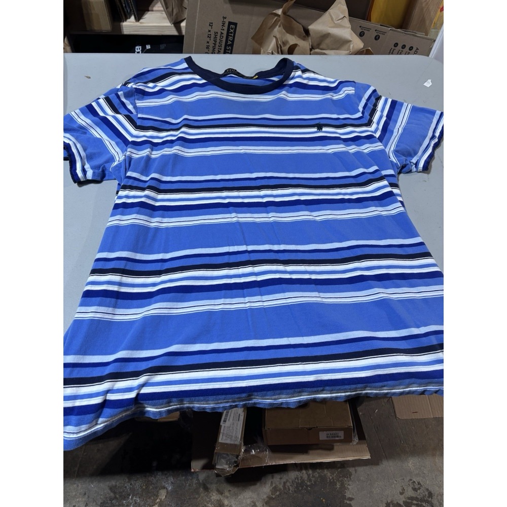 Polo Ralph Lauren‎ Big & Tall Men's Blue Multi Stripe Crew-Neck T-Shirt XLT